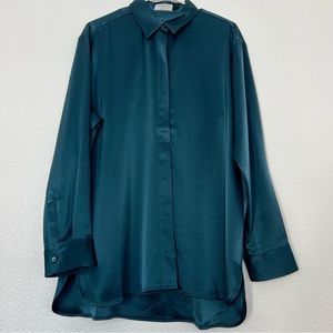 Jewel toned button-down shirt